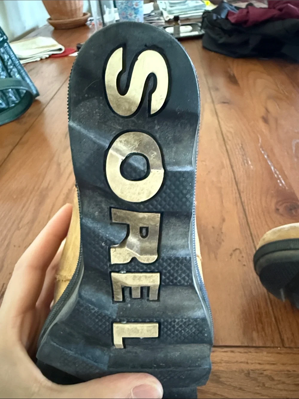 Sorel tan/black/white Chelsea Boot with Black Elastic Sides